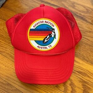 Aviator Nation Red Cap with Colorful Patch